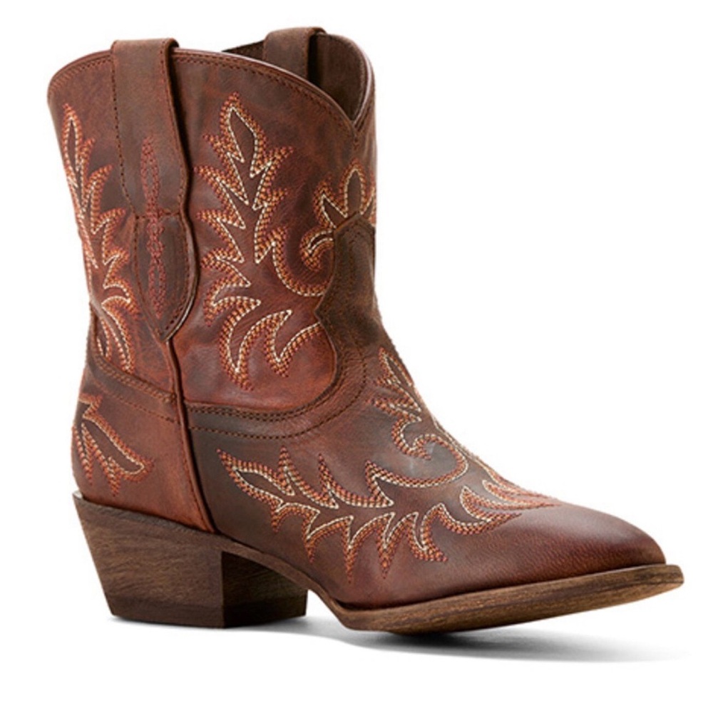 NWT ARIAT WOMEN'S CARLIN WESTERN BOOTIES - ROUND TOE size 9